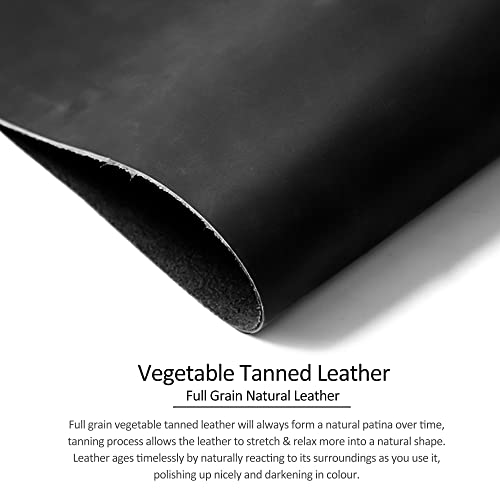 TobbinGear Leather Belt Phone Pouch, Left Handed Leather Cell Phone Holster, Universal Phone Case with Belt Loops, for Men and Women Black Large - color: Loops - Black, size: L - Left Handed