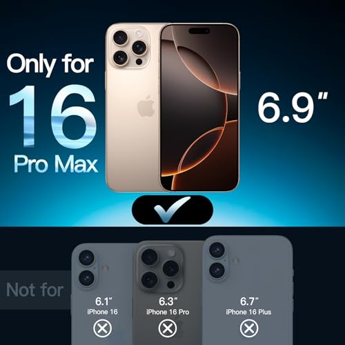 JETech Screen Protector for iPhone 16 Pro Max, 3-Pack | 9H Tempered Glass, HD Clear, Anti-Scratch Protection, Easy Installation Tool - size: iPhone 16 Pro Max