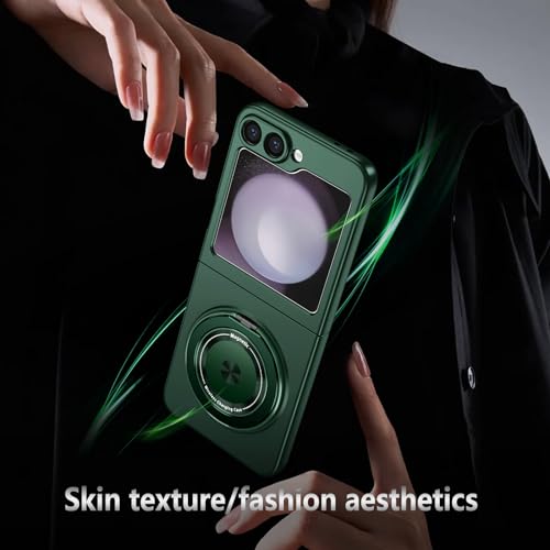 Magnetic Case for Samsung Galaxy Z Flip 6, [Compatible with MagSafe] Military Grade Shockproof Slim fit Samsung Z Flip 6 Phone Case with Magnetic Ring Kickstand, Green… - color: Green, size: Samsung Galaxy Z Flip 6