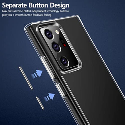 Rayboen for Samsung Galaxy Note 20 Ultra Case, Crystal Clear Designed Hard PC Back Soft TPU Frame Shockproof Protective Slim Fit Durable Transparent Phone Cover for Galaxy Note 20 Ultra 5G