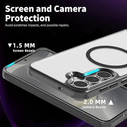 Lunivop for Samsung Galaxy S25 FE Case Hard [Compatible with Magsafe Wireless Charging] Yellowing Resistant Magnetic Cover Clear para S25 FE 6.7 '' 5G 2025 Rugged Best Phone Cases Black - color: Black, size: Compatible with Samsung Galaxy S25 FE