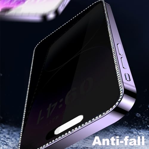2PCS Glitter Privacy Screen Protector suit for iPhone 13 Pro Max/iPhone 14 Plus, Anti-spy Diamond Bling Shiny Sparkling Tempered Glass Suit for iPhone 13 Pro Max/iPhone 14 Plus 6.7 Inch - size: for iPhone 13 Promax/14 Plus