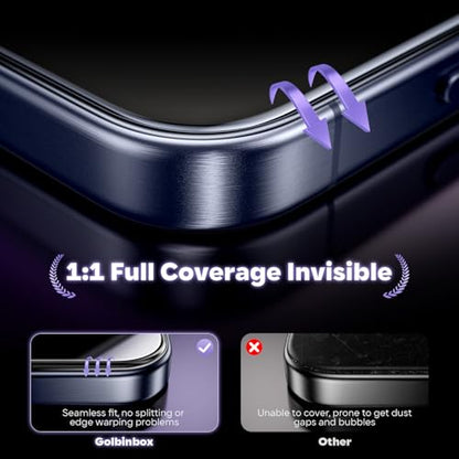 GolbinBox for iPhone 17 Pro Screen Protector, [12FT Military-Grade Shatterproof] [9H+ Tempered Glass] [Easy Installation] [HD Clear] Full Coverage Protection for iPhone 17Pro 6.3", 2 Pack - size: iPhone 17 Pro-6.3inch