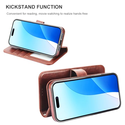 Bocasal for MagSafe Wallet Case Card Holder for iPhone 16 Pro Max Brown - color: Brown for MagSafe