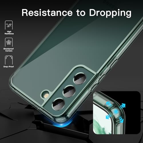JETech Case for Samsung Galaxy S22, Anti-Yellowing, Green | Shockproof Protection, Scratch Resistant Hard PC Back, Durable Transparent TPU Bumper - color: Green