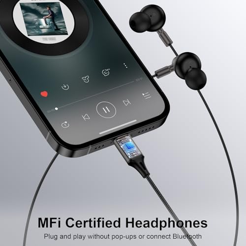 Wired Headphones Earbuds wtih Lightning Connector Magnetic Earphone Headset
