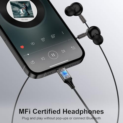 Wired Headphones Earbuds wtih Lightning Connector Magnetic Earphone Headset