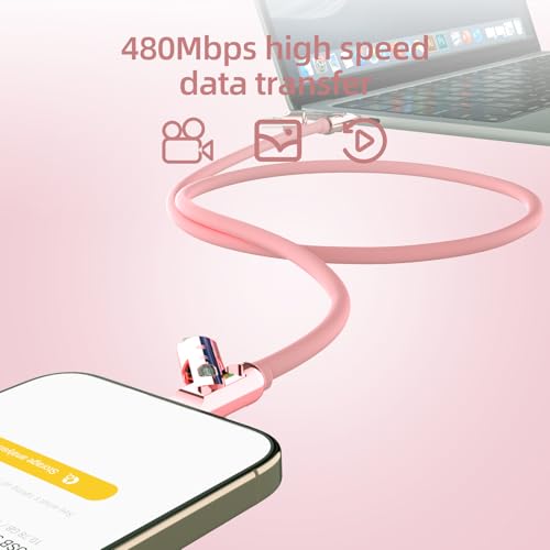 MFish USB C to USB C Cable, 240W 4 in 1 Charging Cable, Pink, 6.6FT - color: Pink, size: 6.6FT(Upgraded)