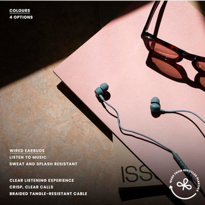 Sudio V3 Essential Wired Earbuds | in Ear Headphones with Cable and USB-C Connector | Tangle-Resistant Braided Cable | Built-in Microphone | IPX4 Water Resistant | No Charging Needed | (White) - color: White