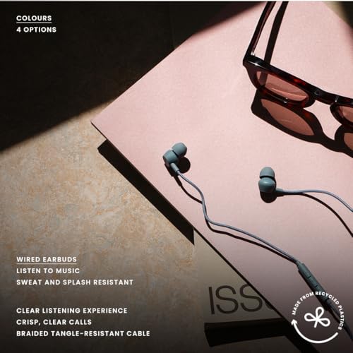 Sudio V3 Essential Wired Earbuds | in Ear Headphones with Cable and USB-C Connector | Tangle-Resistant Braided Cable | Built-in Microphone | IPX4 Water Resistant | No Charging Needed | (White) - color: White