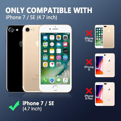FanTEK Phone Case Compatible with iPhone 7, iPhone 8, iPhone SE 2nd Generation, iPhone SE 3rd Generation Case, Anti-Scratch & Fingerprint Phone Case Protective Cover, Matte Black - size: iPhone 7/8/SE2/SE3
