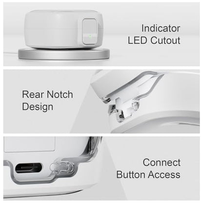 for Samsung Galaxy Buds 4/Buds 4 Pro Case (2026) with Secure Safety Lock Clip,Shockproof Scratch-Resistant TPU Transparent Soft Shell Protective Cover Accessories with Carabiner/Cleaning Kit(White) - color: White