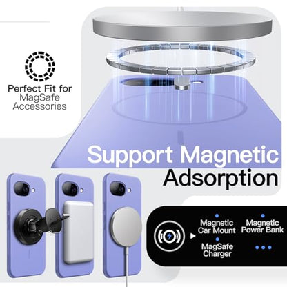 JETech Magnetic Slim Case for Google Pixel 10a, Lavender | Compatible with MagSafe, Anti-Slip Grip, Full Camera Lens Protection, Ultra-Thin Lightweight, Matte Finish Phone Cover - color: Lavender