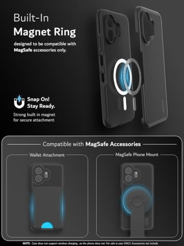 TUDIA MergeGrip Magsafe Compatible for TCL NXTPAPER 70 Pro Case Matte Black | Military Grade Drop Tested Dual-Layer Protection - Matte Black - color: Matte Black