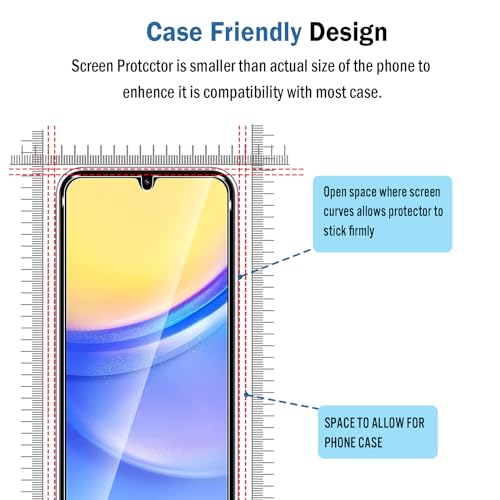 2 Pack Compatible with Samsung Galaxy A15 5G/4G Screen Protector,Full Coverage 9H Tempered Glass Film,HD Clear Scratch Resistant,Bubble-Free for Galaxy A15(6.5 Inch) Screen Protector - color: Samsung Galaxy A15 5G