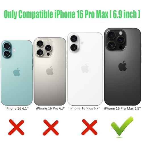 Wireless Charging Case for iPhone 16 Pro Max, 12000mAh High Capacity Portable Rechargeable Battery Case Qi Wireless Charging with iPhone 16 Pro Max (6.9 inch) Extended Battery Charger Cover(Black) - size: iPhone 16 Pro Max (6.9 inch)