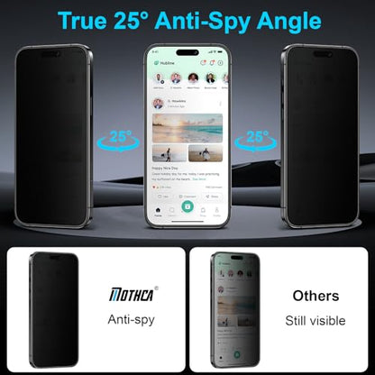 Mothca 2 Pack Matte Privacy Screen Protector for iPhone 14 Pro Max 6.7-inch [Auto Fit Box Dust-Free] Anti Spy Anti-Glare Anti-Fingerprint Full Coverage Tempered Glass, Smooth as Silk, Case Friendly - size: iPhone 14 Pro Max-6.7 Inch