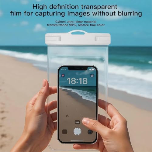 Waterproof Phone Pouch Compatible for iPhone 7in - 1 Snowy White | IPX8 Waterproof Case, Beach Travel Must Haves, Beach Essential, Dry Bag, 1 Pack, for iPhone 17/16/15/14/13/12 Pro Max - color: A7-Snowy White