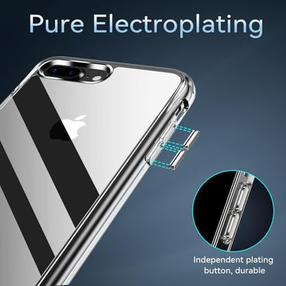 DEERLAMN Clear Case for iPhone 7 Plus & iPhone 8 Plus, Military Grade Drop Protection Anti-Scratch Transparent Ultra Slim Non-Yellowing Shockproof Protective Phone Cover - size: iPhone 7 Plus/8 Plus