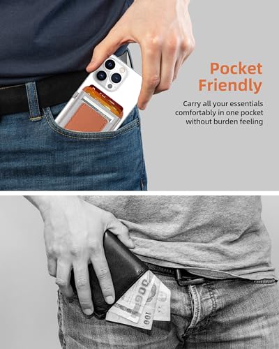 For Magsafe Wallet, 7 Card Holder, RFID Blocking, Strongest Magnet | Magnetic Wallet for iPhone 17/16/15/14/13/12 Series, Magnetic Card Holder with 2 Card Slots, Vegan Leather, Slim, Brown - color: Brown