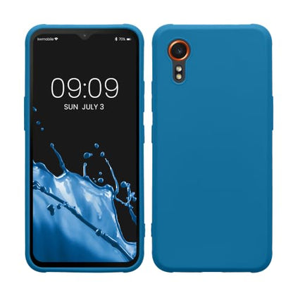 kwmobile Case Compatible with Samsung Galaxy Xcover7 Case - Soft Slim Protective TPU Silicone Cover - Blue Reef - color: Blue Reef