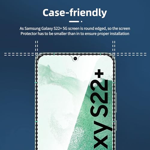NEW'C for Samsung Galaxy S22+ (S22 Plus) Screen Protector Tempered Glass - size: S22+ 6.6 inches