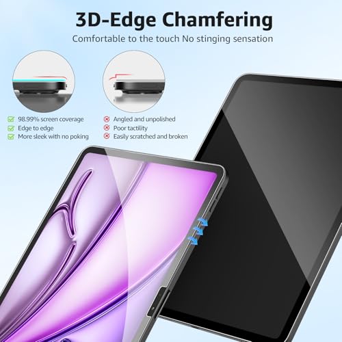2-Pack Glass Screen Protector for iPad 11th A16 11-in. /10th Generation 10.9-in. (2025/2022) Military Shatterproof, 9H+ Hardness, Auto-Alignment Frame, Anti-Fingerprint, HD Clear, Scratch Resistant - size: iPad (A16) 11th/10th Gen (2025/2022)