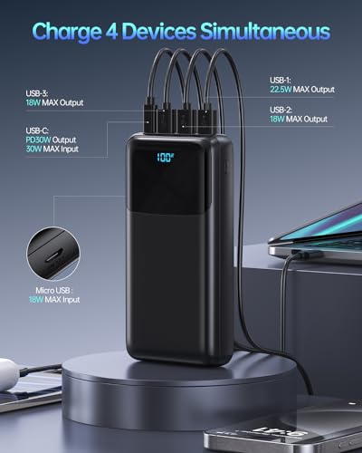 Portable Charger Power Bank 50000mAh, PD 30W and QC 4.0 Fast Charging