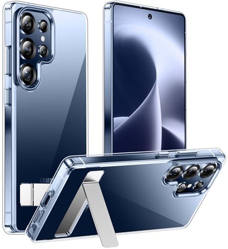 Designed for Samsung Galaxy S25 Ultra Case,[Built in Hidden Kickstand][Military Grade Drop Protection] [Never Yellowing] Slim Thin Phone Case for Galaxy S25 Ultra Case 6.9"- Crystal Clear - color: Clear, size: Samsung Galaxy S25 Ultra 6.9"