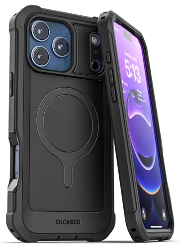 ENCASED for iPhone 17 Pro Max Case with Built-in Screen Protector, Compatible with MagSafe - Military Grade Protection with 360 Rugged Full-Body Coverage (Black) - size: iPhone 17 Pro Max