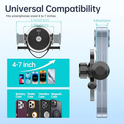 Dashboard Car Phone Holder, Universal 360° Rotation Dash Phone Mount for Car, Multifunctional Dashboard Clip Phone Bracket, Hands-Free Cell Phone Holder Stand Compatible with iPhone & Android (Black)