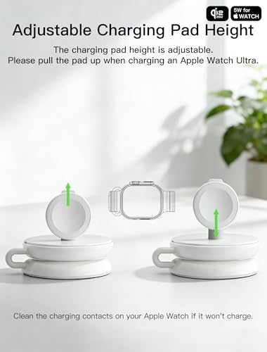 2 in 1 Magnetic Wireless Charger, Qi2 25W Fast Charging Pad for MagSafe - color: White