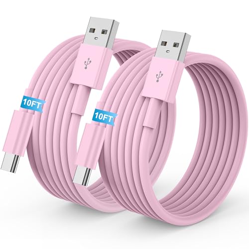 LDHTY CarPlay Charging Long Cable, USB A to USB C Cable, 2-Pack 10FT, Pink - color: Pink, size: 10ft+10ft