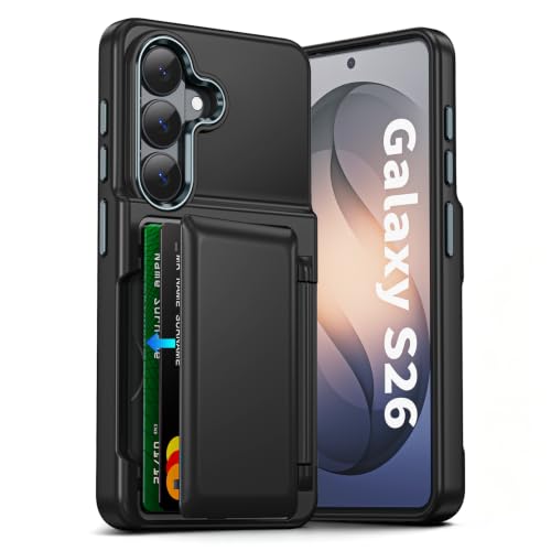 Vofolen for Samsung Galaxy S26 Case Wallet with Card Holder RFID Blocking | 2 Card Slots Heavy Duty Shockproof Drop Protective Flip Slim Pocket Cover for Samsung S26 Case for Men Women-Black - size: For Samsung Galaxy S26