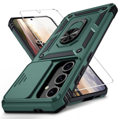 for Samsung Galaxy A16 5G Case with Camera Lens Cover, 10 FT Military Grade Drop Protection, Magnetic Ring Holder Kickstand Protective Phone Case, Pine Green - color: Pine Green, size: Galaxy A16 5G