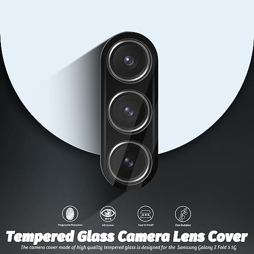 (3 Pack) Orzero Camera Lens Protector Compatible for Samsung Galaxy Z Fold 5 5G, Protector de Cámera 9H Tempered Glass for Crystal Imaging and Whole Module Protection - size: Samsung Galaxy Z Fold 5 5G