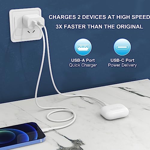 3 Pack i Phone 17 16 15 14 USB C Charger Block 20W Dual Port QC + PD 3.0 - size: 3 Pack
