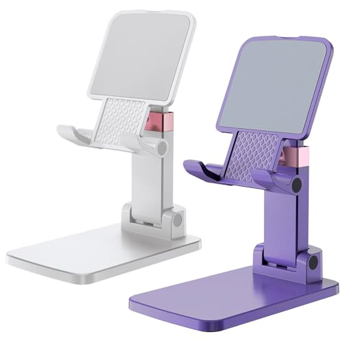 Cell Phone Stand Cute Mobile Holder For iPhone Desk Office Accessories - color: 11-White&Purple
