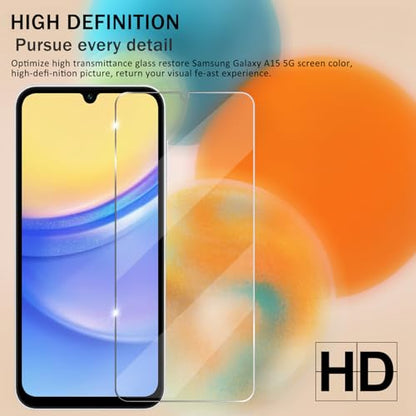 Galaxy A15 HD Clear Tempered Glass Screen Protector + Camera Lens Protectors, [2+2 Pack] [3D Glass] [Anti-Glare] [Bubble-Free] Screen Protector Glass For Samsung Galaxy A15 5G/4G - size: Galaxy A15 5G/4G