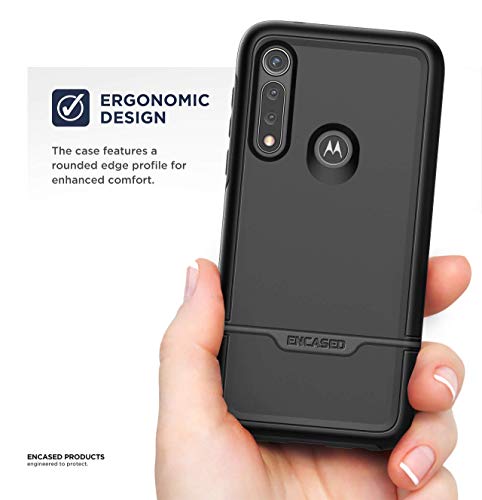 ENCASED Heavy Duty Moto G Power Case (2020 Rebel Armor) Military Grade Full Body Rugged Cover (Motorola G Power) Black
