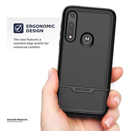 ENCASED Heavy Duty Moto G Power Case (2020 Rebel Armor) Military Grade Full Body Rugged Cover (Motorola G Power) Black
