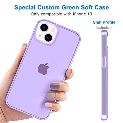JJGoo Compatible with iPhone 13 Case, Clear Purple Soft Shockproof Protective Slim Thin Phone Bumper Cover for iPhone 13-6.1 inch 2021 - color: Purple