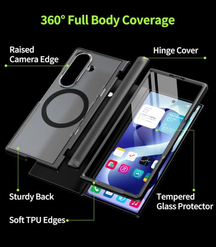 Cozycase for Samsung Galaxy Z Fold 8 Ultra /Z Fold 7 Case with Kickstand - color: Black