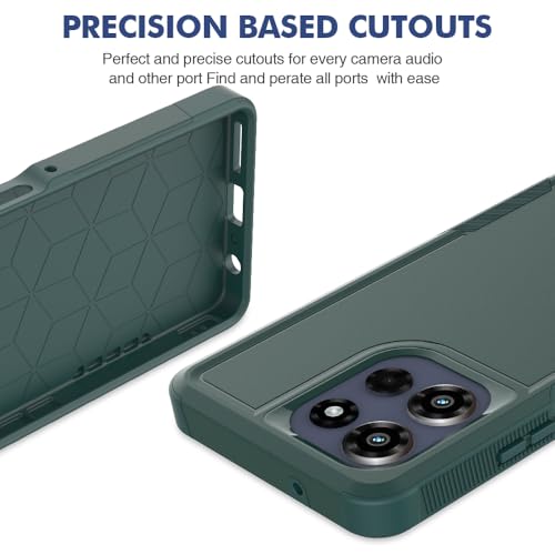for Motorola Moto G Power 2026 / Moto G Power 2025 Case: Dual Layer Protective Heavy Duty Cell Phone Cover Shockproof Rugged with HD Screen Protector Military Protection Bumper Tough, Dark Green - color: Dark Green (PC) + Dark Green (TPU)