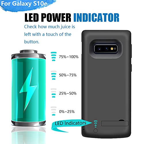 [Upgraded Battery Case for Samsung Galaxy S10e, 5000mAh Rechargeable Extended Battery Charger Case, Adds 1.2X Extra Juice (5.8 Inches) Black