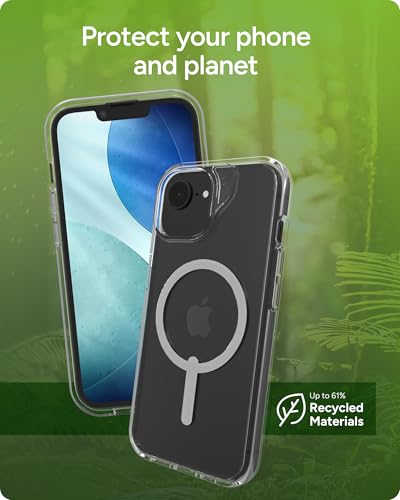 ZAGG Crystal Palace Snap Case for iPhone 17e/ 16e/ 15/14/ 13 - Crystal Clear, 13ft Drop Protection, Magnetic, Anti-Yellowing, Graphene Reinforced, Wireless Charging Compatible, Anti-Scratch - size: iPhone 17e/ 16e/15/14/13, style: With Magsafe