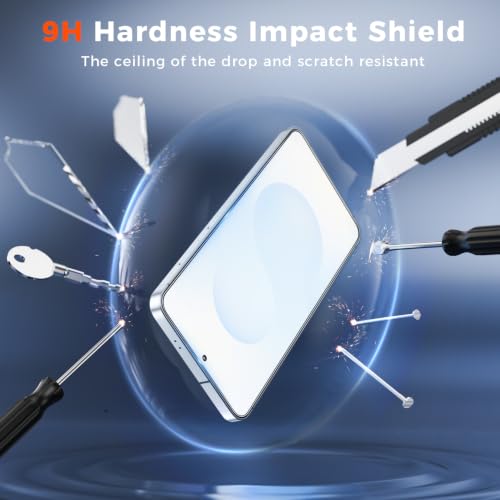 Fotbor [3+3 Pack Anti Blue Light Screen Protector for Samsung Galaxy S25 with 3 Pack Camera Lens Protector, [Alignment Frame] 9H Hardness, Easy Install, Ultrasonic Fingerprint Compatible - size: Samsung Galaxy S25 - 6.2 inch