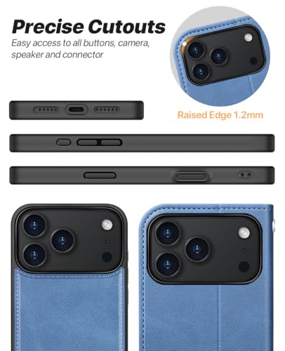 OCASE for iPhone 17 Pro Max Detachable Wallet Case with Card Holder, 2 in 1 PU Leather Flip Folio with RFID Blocking Stand Wrist Strap Shockproof Phone Cover 6.9 Inch 2025, Light Blue - color: Light Blue, size: iPhone 17 Pro Max
