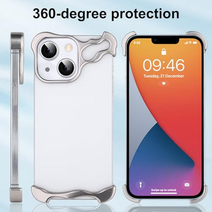 Frameless Phone Case Crafted for iPhone 14 Plus Silver - color: Aluminum Silver, size: iPhone 14 Plus