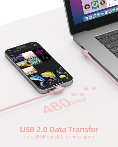 Right Angle USB C to USB C Cable 1FT 3Pack 65w - color: Pink, size: 1FT